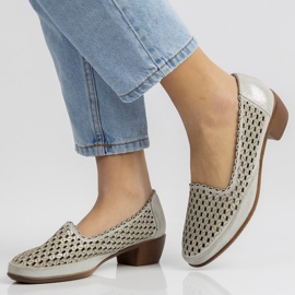 Kožené boty Filippo DP748 / 20 Si stříbrné stříbrný 2