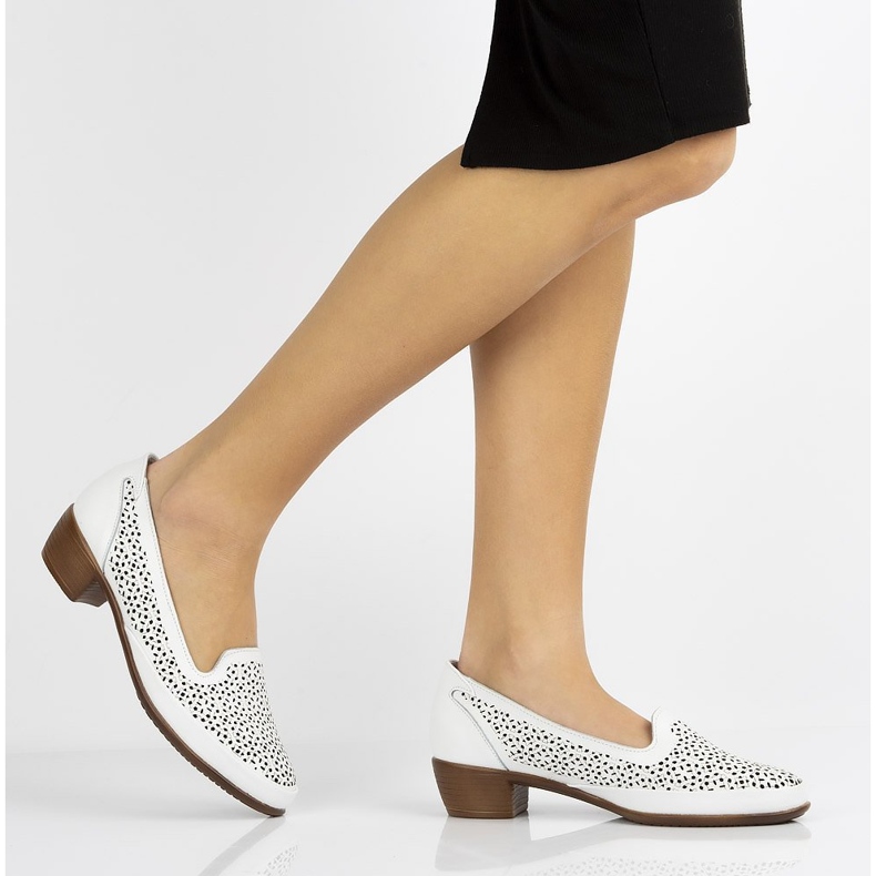 Kožené boty Filippo DP1405 / 20 Wh bílé bílý 1