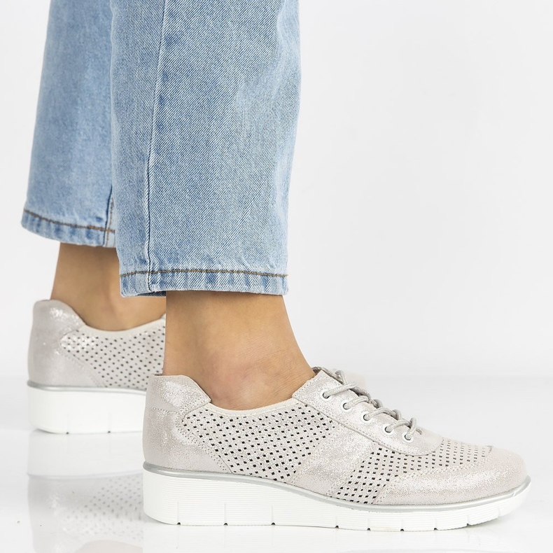 Kožené boty Filippo DP028 / 20 Si stříbrná stříbrný šedá 2