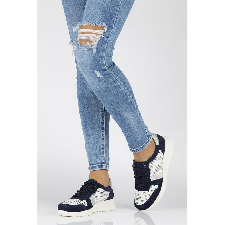 Boty Filippo DP1389 / 20 Wh Nv White Navy bílý námořnická modř žluť 1