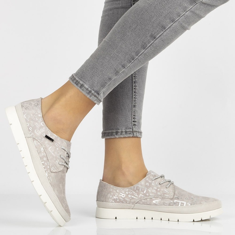 Kožené boty Filippo DP1383 / 20 Gr šedé béžový růžový šedá 1