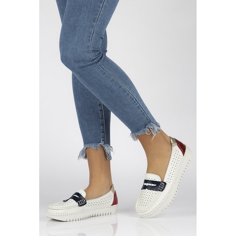 Kožené boty Filippo DP1413 / 20 Wh bílé bílý 1