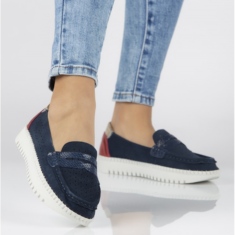 Kožené boty Filippo DP1413 / 20 Nv tmavě modrá námořnická modrá 1