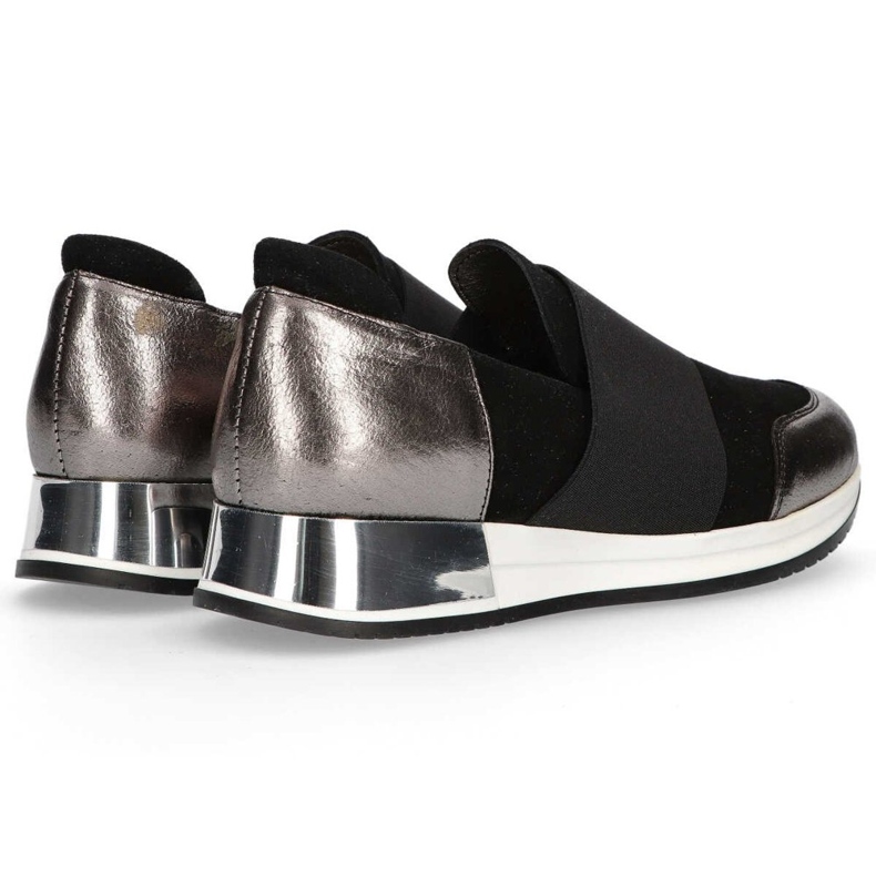 Boty Filippo 018 Black Suede / Nickel černý stříbro 2