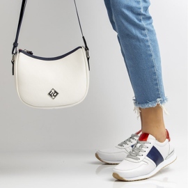 Kožené boty Filippo DP1265 / 20 Wh Nv bílé bílý námořnická modrá žlutá 1