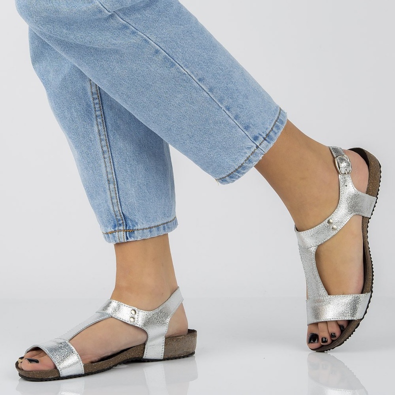 Stříbrné sandály Filippo DS1271 / 20 Si stříbrný šedá 2