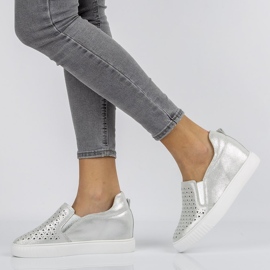 Kožené boty Filippo DP1398 / 20 Si stříbrné stříbrný 1