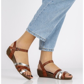 Kožené sandály Filippo DS1333 / 20 Br hnědé hnědý 1