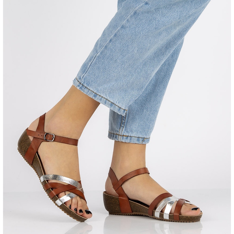 Kožené sandály Filippo DS1333 / 20 Br hnědé hnědý 1