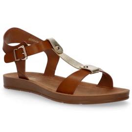 Hnědé sandály Filippo DS105 / 20 Br hnědý žluť 1