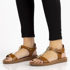 Hnědé sandály Filippo DS105 / 20 Br hnědý žluť 2