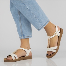 Filippo DS802 / 20 Wh Bílé sandály bílý hnědý 1 Filippo DS802 / 20 Wh Bílé sandály bílý hnědý 1