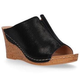 Kožené pantofle Filippo DK786 / 20 Bk černé černý 2