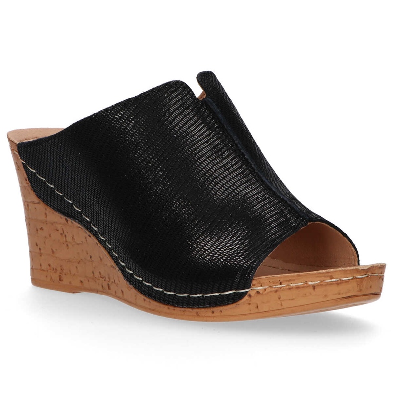 Kožené pantofle Filippo DK786 / 20 Bk černé černá 2