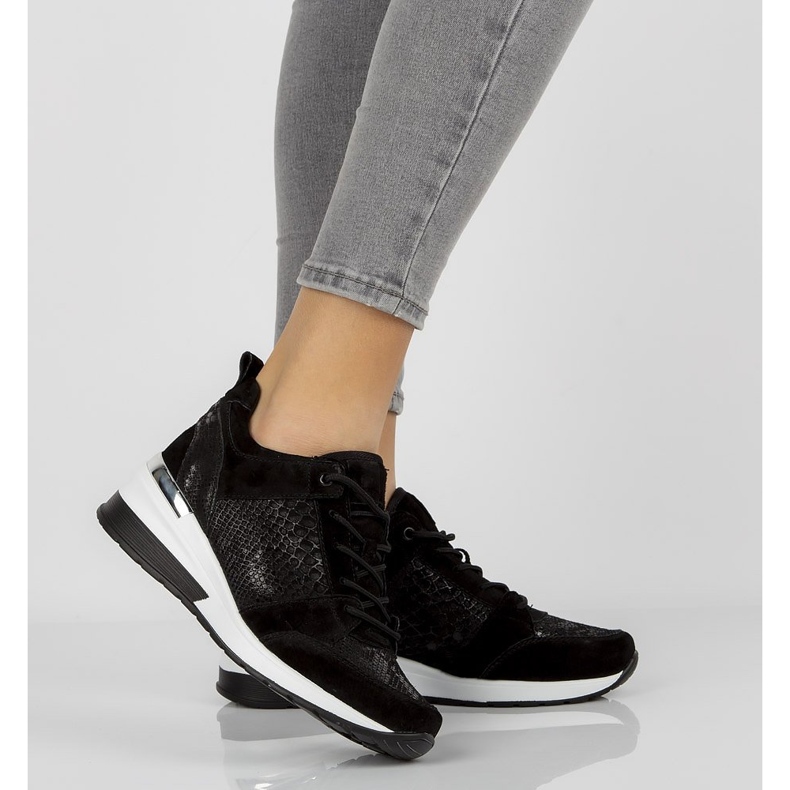 Kožené tenisky Filippo DP1505 / 20 Bk černé černá 2