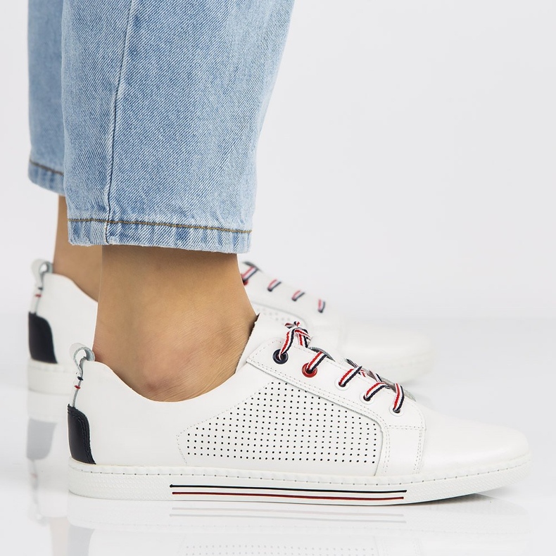 Kožené boty Filippo DP008 / 21 Wh bílé bílý 2 Kožené boty Filippo DP008 / 21 Wh bílé bílý 2