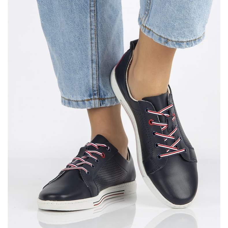 Kožené boty Filippo DP008 / 21 Nv tmavě modrá námořnická modrá 2