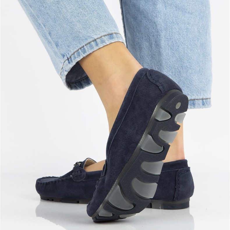 Kožené mokasíny Filippo DP1202 / 21 Nv tmavě modrá námořnická modrá 2