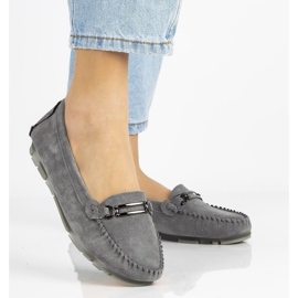 Kožené mokasíny Filippo DP1202 / 21 Gr šedé šedá 2