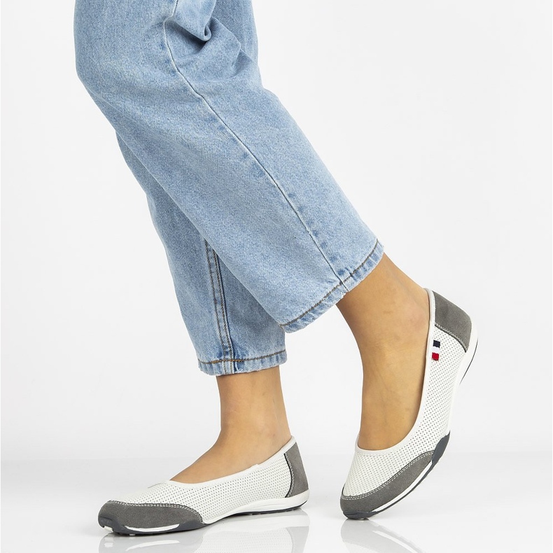 Kožené boty Filippo DP142 / 21 Wh Gr bílo-šedé bílý šedá 2