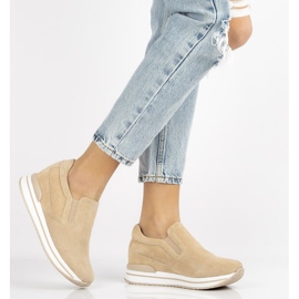 Kožené tenisky Filippo DP1512 / 21 Be beige béžový 2