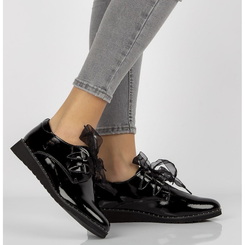 Kožené boty Filippo DP947 / 21 Bk černé lakované černá 1