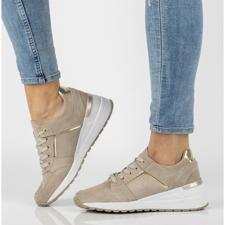 Kožené tenisky Filippo DP2003 / 21 Be beige béžový 1