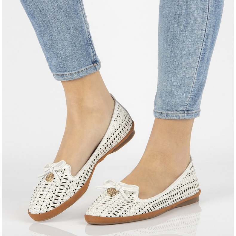 Kožený prolamovaný lords Filippo DP2034 / 21 Wh bílá bílý 1