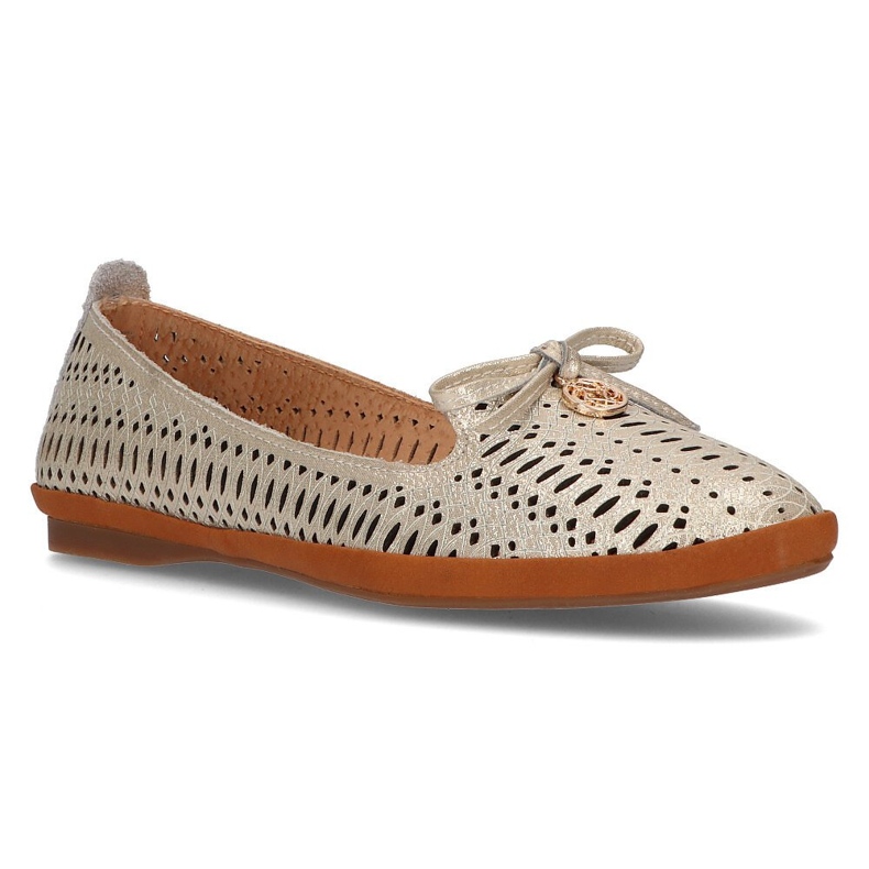 Kožený prolamovaný lords Filippo DP2034 / 21 Go golden zlatý 1