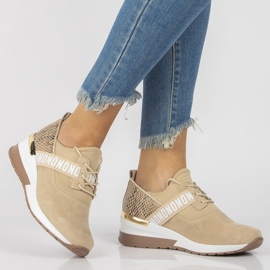 Kožené tenisky Filippo DP1388 / 21 Be beige béžový 1