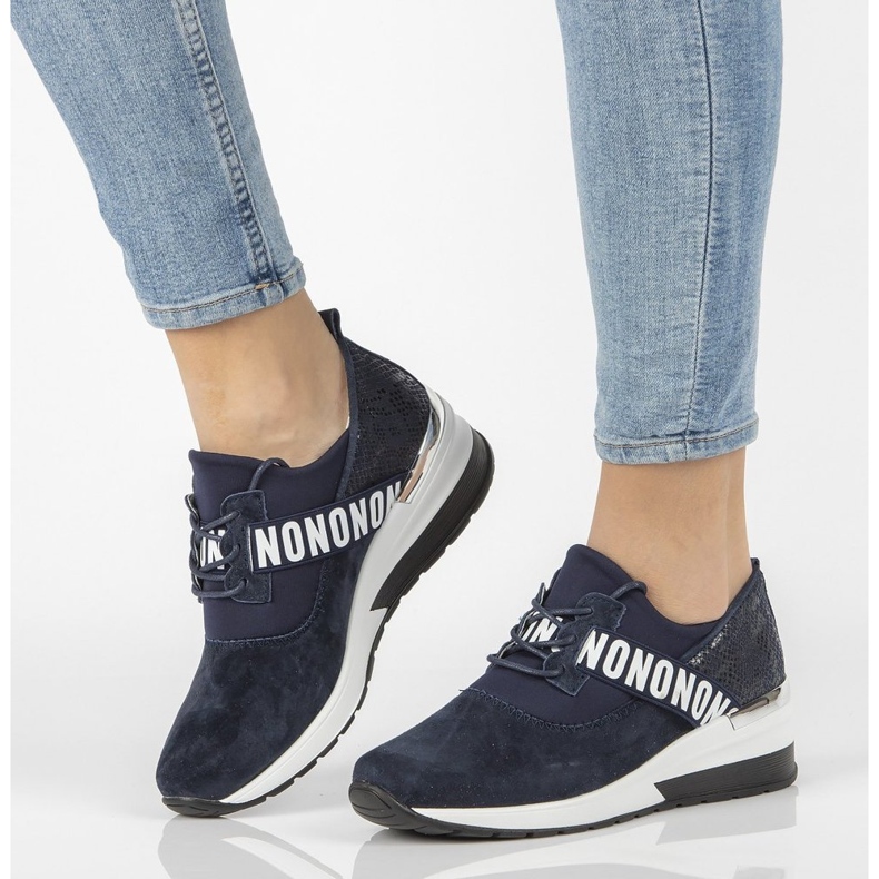 Kožené tenisky Filippo DP1388 / 21 Nv tmavě modrá námořnická modrá 1