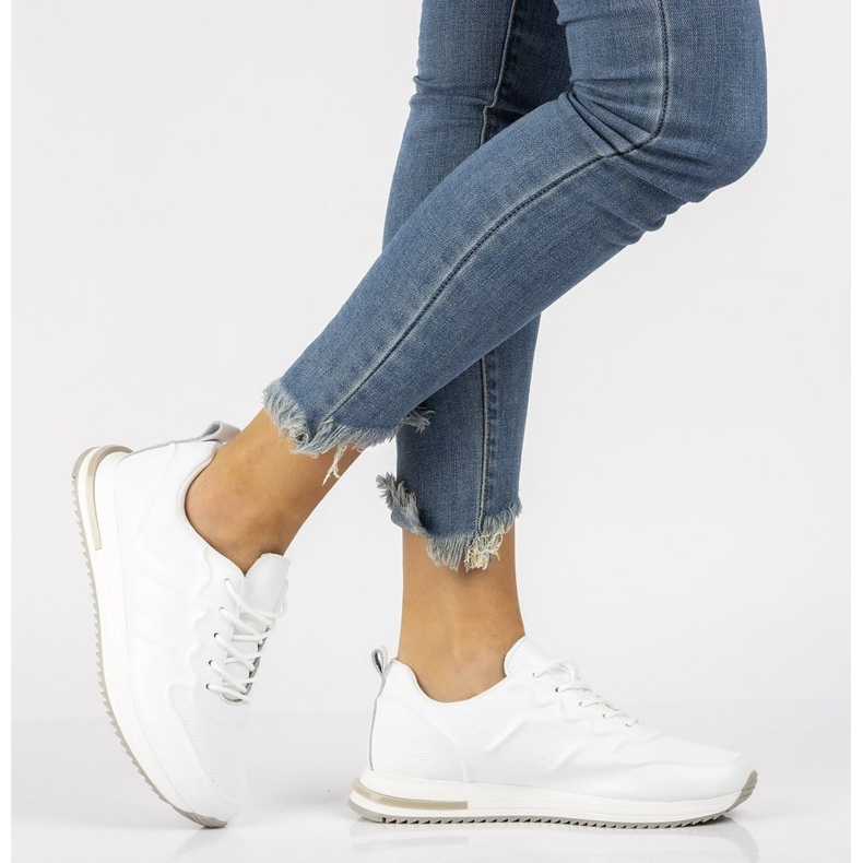 Kožené sportovní tenisky Filippo DP2017 / 21 Wh bílé bílý 1