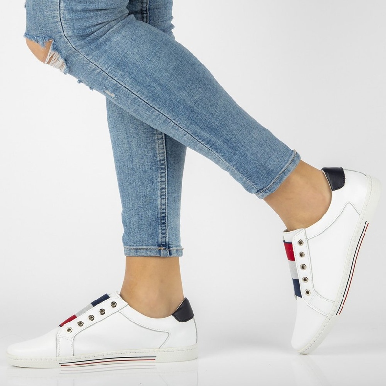 Kožené boty Filippo DP2155 / 21 Wh bílé bílý 1 Kožené boty Filippo DP2155 / 21 Wh bílé bílý 1