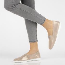 Kožené nazouváky Filippo DP2134 / 21 Go golden zlatý 1