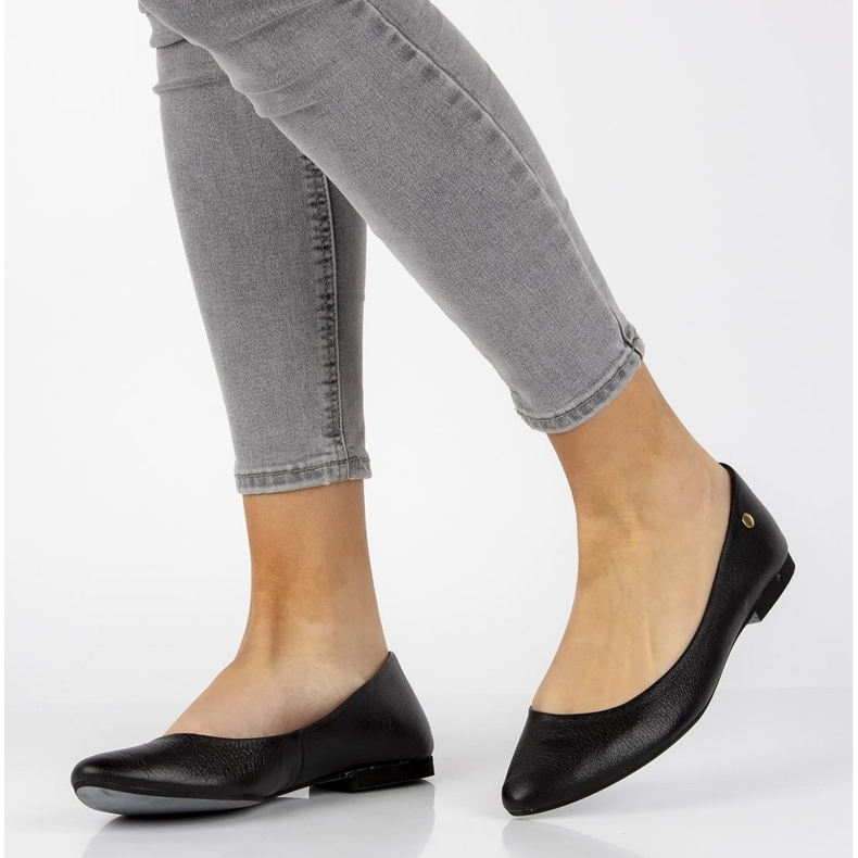 Kožené baleríny Filippo 04100 černé černá 1