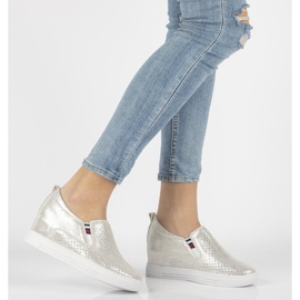 Kožené boty Filippo DP1356 / 21 Si stříbrná stříbrný 1