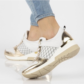 Kožené tenisky Filippo 062 bílé zlato bílý zlatý 1