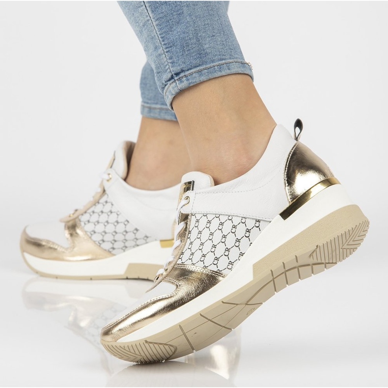 Kožené tenisky Filippo 062 bílé zlato bílý zlatý 1 Kožené tenisky Filippo 062 bílé zlato bílý zlatý 1