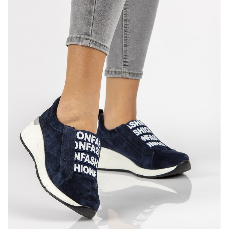 Kožené tenisky Filippo DP2053 / 21 Nv tmavě modré námořnická modrá 1