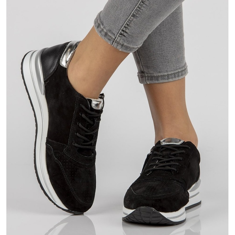 Kožené tenisky Filippo DP2049 / 21 Bk černé černá 1