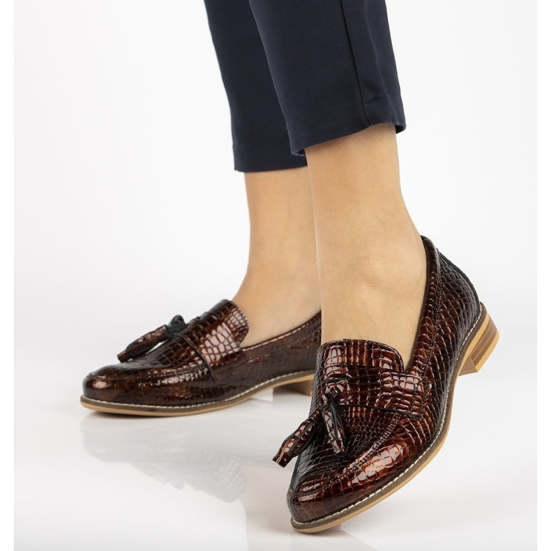 Kožené mokasíny Filippo DP2161 / 21 Br hnědé hnědý 1