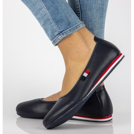 Kožené baleríny Filippo DP2171 / 21 Nv tmavě modrá námořnická modrá 1