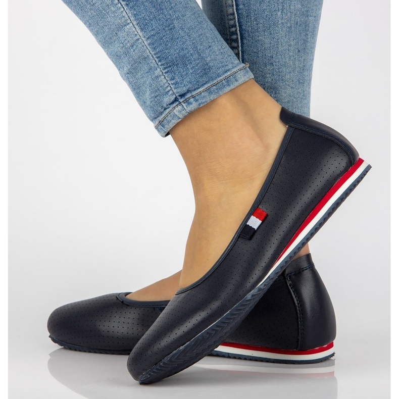 Kožené baleríny Filippo DP2171 / 21 Nv tmavě modrá námořnická modrá 1