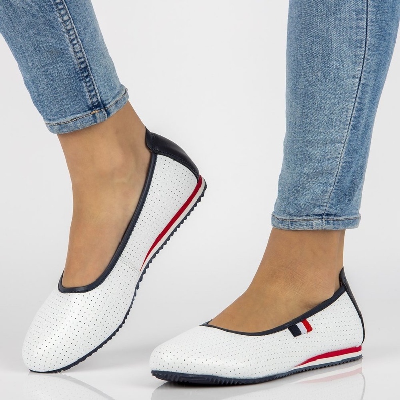 Kožené baleríny Filippo DP2171 / 21 Wh bílé bílý 2 Kožené baleríny Filippo DP2171 / 21 Wh bílé bílý 2