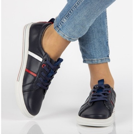 Kožené boty Filippo DP2045 / 21 Nv tmavě modrá námořnická modrá 1