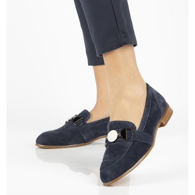 Kožené mokasíny Filippo DP2148 / 21 Nv tmavě modrá námořnická modrá 1