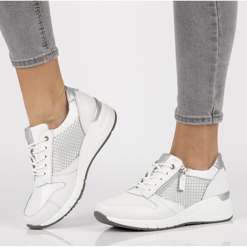 Kožené tenisky Filippo DP2052 / 21 Wh bílé bílý 1 Kožené tenisky Filippo DP2052 / 21 Wh bílé bílý 1