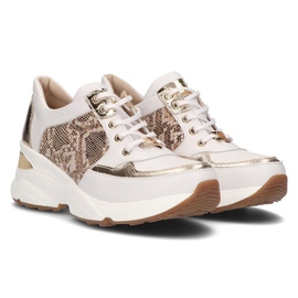 Kožené tenisky Filippo 087 bílé zlato bílý zlatý 1