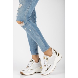 Kožené tenisky Filippo 087D bílé zlato bílý zlatý 2