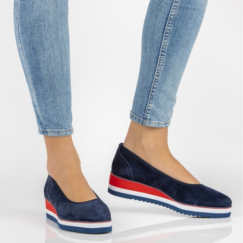 Kožené baleríny Filippo DP2323 / 21 Nv tmavě modrá námořnická modrá 1